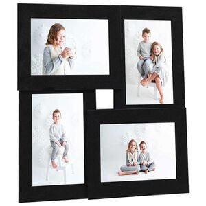 vidaXL Фоторамка колаж за 4 снимки (10х15 см), черна, МДФ