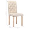vidaXL Трапезни столове, 4 бр, кремави, текстил