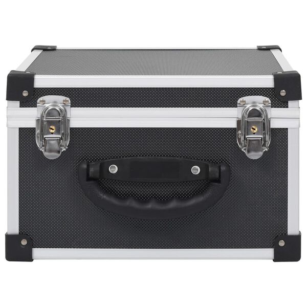 vidaXL CD куфар за 40 диска, алуминий, ABS, черен