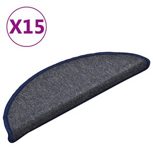 vidaXL Изтривалки за стълби 15 бр. 56x17x3 см, тъмносиви и сини, полукръгли