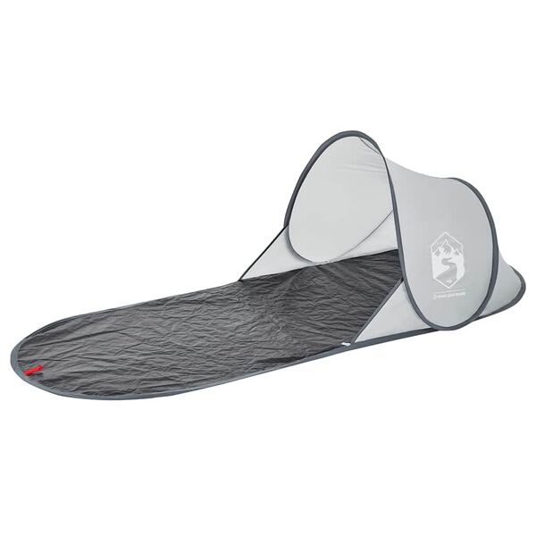 vidaXL Плажна палатка, сива, изскачаща, водоустойчива