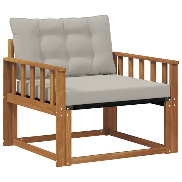 vidaXL Комплект дивани за открито Солидно акациево дърво и текстилена