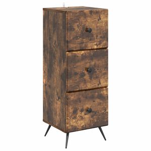 vidaXL Чекмеджетен шкаф Опушен дъб 33 x 34,5 x 90 см
