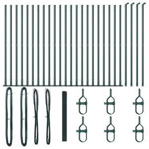 vidaXL Стълб за ограда. Зелено