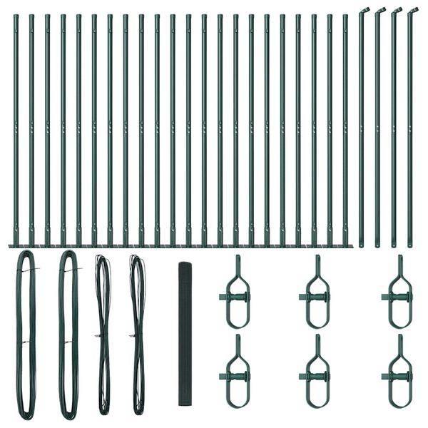 vidaXL Стълб за ограда. Зелен 50 x 1,5 м (12 x 12 мм мрежа)