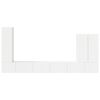 vidaXL Комплект за стена на телевизор 6 pcs Лъскаво бяло