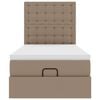 vidaXL Османска легло с матрак, капучино, 80x200 см, изкуствена кожа