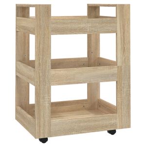 vidaXL Кухненска количка, дъб сонома, 60x45x80 см, инженерно дърво