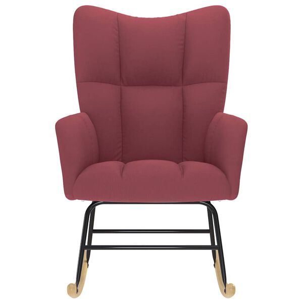 vidaXL Люлеещ се стол, виненочервен, текстил