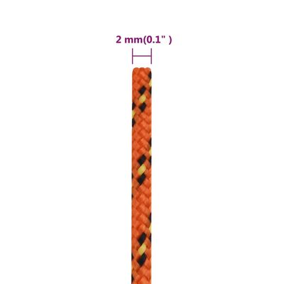 vidaXL Въже за лодка оранжево 2 мм 25 м полипропилен
