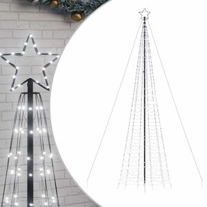 vidaXL LED коледна елха с шипове 1534 светодиода студено бяло 500 см