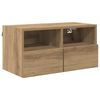 vidaXL TV стенен шкаф 60 x 30 x 30 cm Дъб Инженерна дървесина