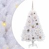 vidaXL С изкуствено коледно дърво 120 cm PVC и стомана Бяло