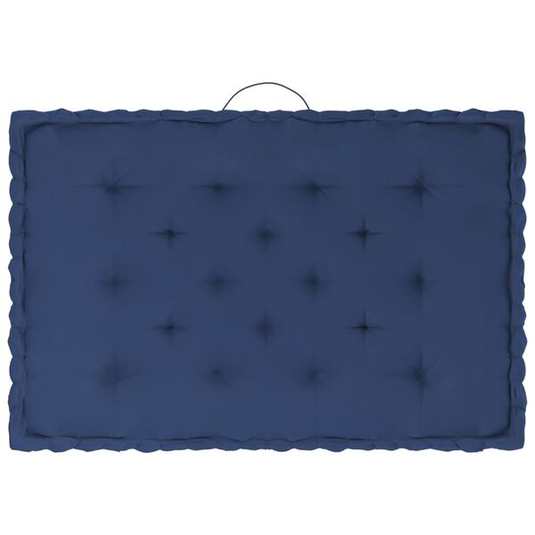 vidaXL Палетни възглавници за под, 3 бр, светло нейви сини, памук