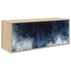 vidaXL Стенен телевизионен шкаф RAALTE 102 x 33 x 40 см Дъб сонома