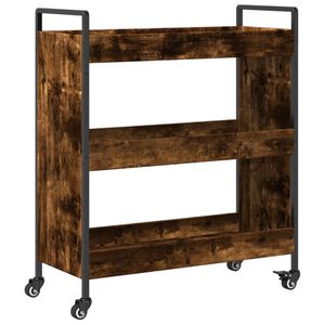 vidaXL Кухненска количка, опушен дъб, 70x30x82 см, инженерно дърво