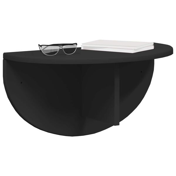 vidaXL Стенен рафт Черно 48 x 24 x 24 см Инженерно дърво