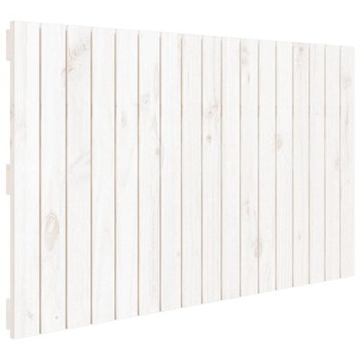 vidaXL Стенна табла за спалня, бяла, 108x3x60 см, борово дърво масив