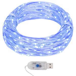 vidaXL LED микро стринг лампички 40 м 400 LED сини 8 функции