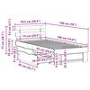 vidaXL Рамка за легло с таблото Бяло 75 x 190 cm Солидно борово дърво