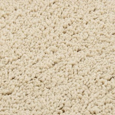 vidaXL Шаги килим, кремав, 160x230 см, противоплъзгащ