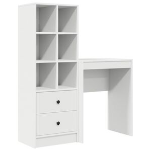 vidaXL Бюро Бяло 105,5 x 34 x 127 см 2 бр.