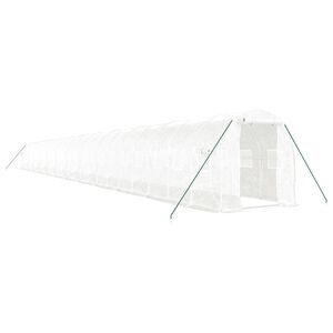 vidaXL Оранжерия със стоманена рамка бяла 48 м&sup2; 24x2x2 м
