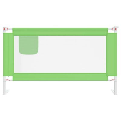 vidaXL Ограничител за бебешко легло, зелен, 140x25 см, плат