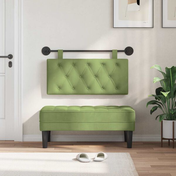 vidaXL Висяща табла Светло зелено 90 x 55 x 7 см Кадифе