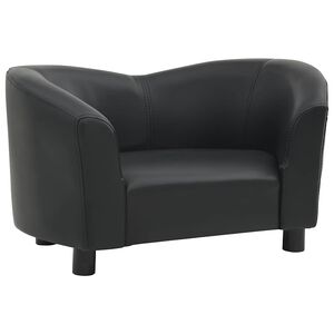vidaXL Кучешки диван, черен, 67x41x39 см, изкуствена кожа