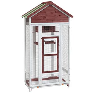 vidaXL Къщичка за птици мока 91,5x53x170 см масивна чамова дървесина