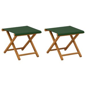 vidaXL Шезлонг 2 pcs Плътно евкалиптово дърво Зелено