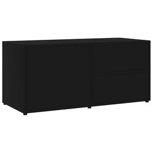 vidaXL ТВ шкаф, черен, 80x34x36 см, инженерно дърво