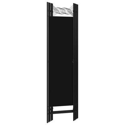vidaXL Параван за стая, 5 панела, черен, 200x180 см