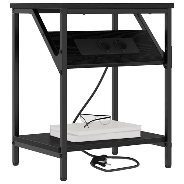 vidaXL Нощен шкаф Черния дъб 38 x 30 x 48 см Инженерно дърво