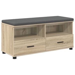 vidaXL Пейка за коридор с възглавница Сонома дъб 100 x 38 x 46 см