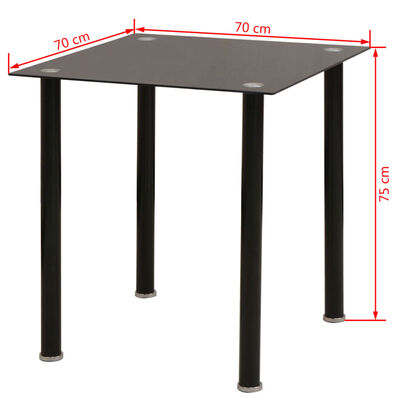 vidaXL Трапезен комплект, 5 части, маса и 4 стола, черен
