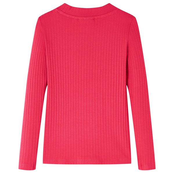 Детска тениска с дълъг ръкав, яркорозова, 104