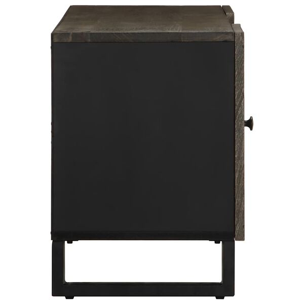 vidaXL ТВ шкаф, черен, 105x33x46 см, масивно мангово дърво