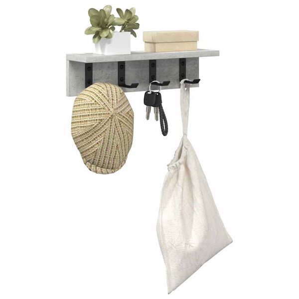 vidaXL Стенен закачалка за палта Циментено сиво 40 x 10,5 x 10,5 см