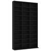 vidaXL Етажерка за CD, черна, 102x23x177,5 см, инженерно дърво