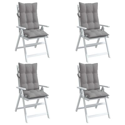 vidaXL Възглавници за стол с висока облегалка 4 бр сиви Оксфорд плат