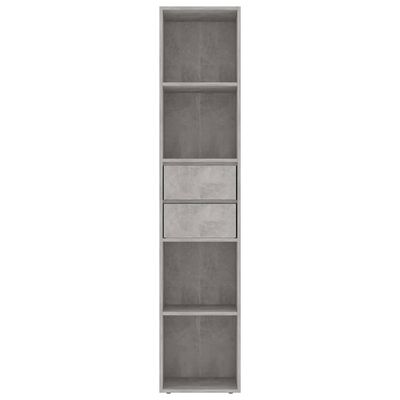 vidaXL Шкаф библиотека, бетонно сив, 36x30x171 см, ПДЧ