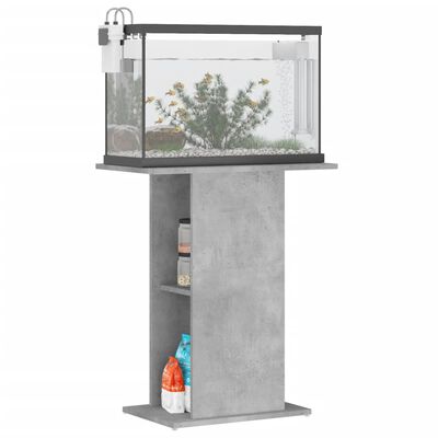 vidaXL Поставка за аквариум бетонно сив 60,5x36x72,5см инженерно дърво