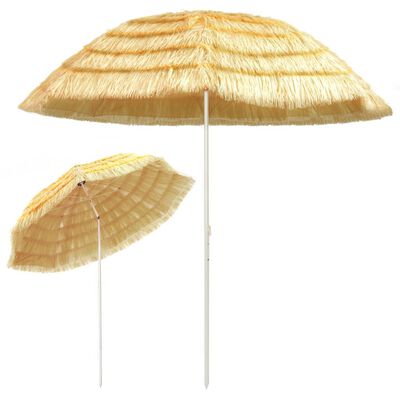 vidaXL Плажен чадър, естествен, 300 см, хавайски стил