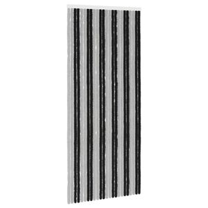 vidaXL Мрежа против насекоми Шенил Сив и черен 100 x 230 cm 100% ПП