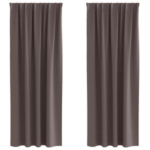 vidaXL Завеси за затъмняване с пръстени 2 pcs Тъмен кафяв 260 x 140 см