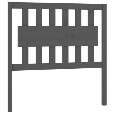 vidaXL Горна табла за легло, сива, 95,5x4x100 см, бор масив