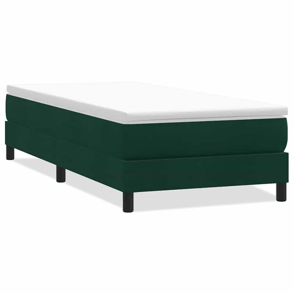 vidaXL Box Spring Легло без матрак Тъмнозелено 90x220 cm Кадифе