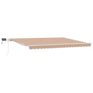 vidaXL Прибираща се тента Многоцветен 450 &times; 300 cm Тъкан и алуминий